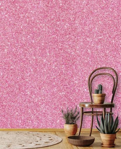 Papel pintado Purpurina rosa
