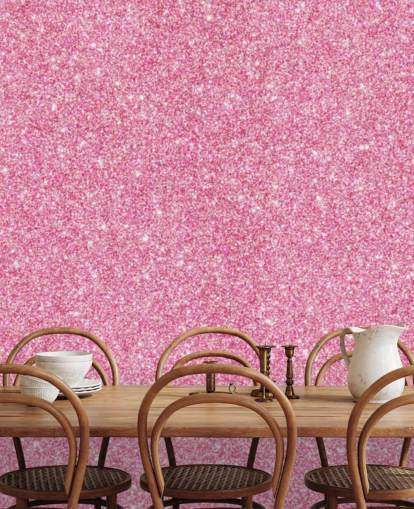 Papel pintado Purpurina rosa