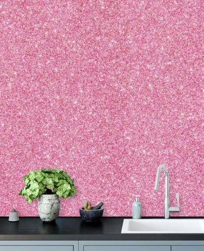 Papel pintado Purpurina rosa
