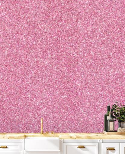 Roze glitter behang muurschildering