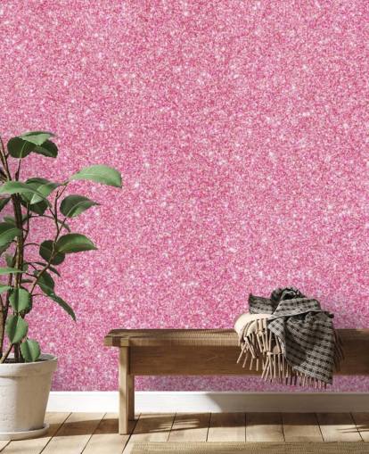 Papel pintado Purpurina rosa