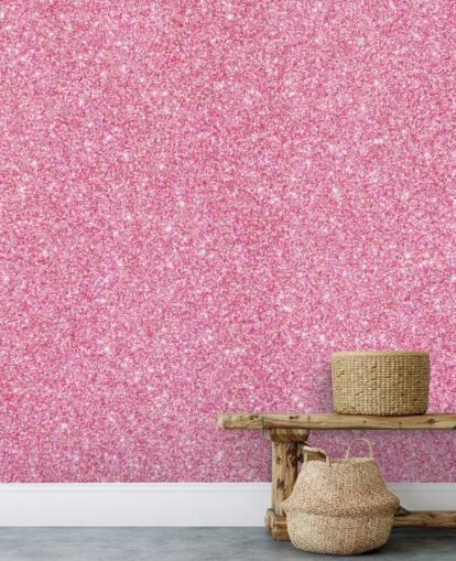 Papel pintado Purpurina rosa