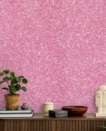 Papel pintado Purpurina rosa