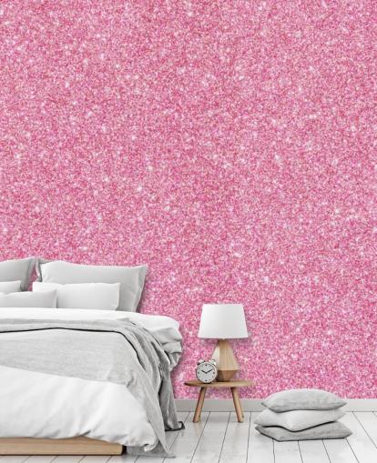 Rosa Glitter Bakgrund Väggmålning