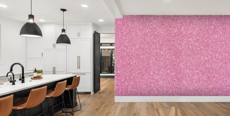 Light Pink Glitter Walls