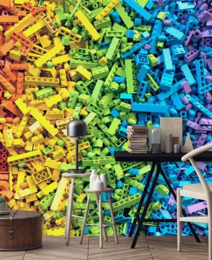 regenboog selectie van kleurrijk speelgoedbakstenen behang regenboog selectie van kleurrijk speelgoedbakstenen behang