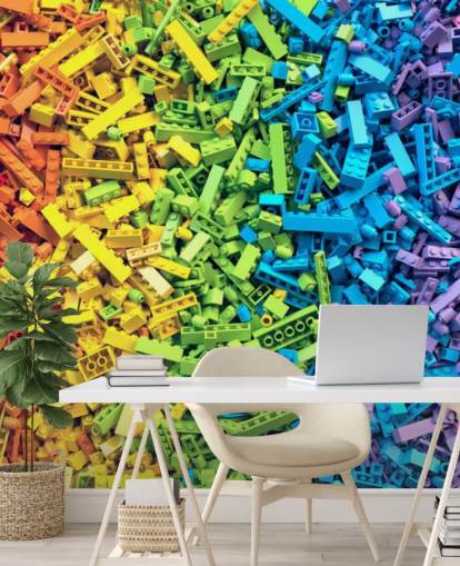 selección de papel pintado de ladrillos de juguete colorido arco iris selección de papel pintado de ladrillos de juguete colorido arco iris