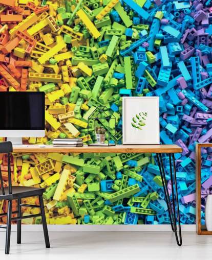 selección de papel pintado de ladrillos de juguete colorido arco iris selección de papel pintado de ladrillos de juguete colorido arco iris