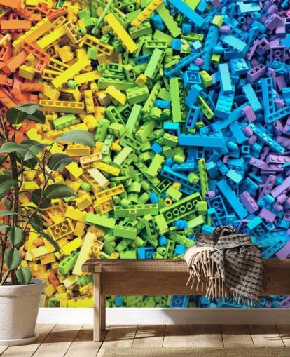 seleção de arco-íris de tijolos de brinquedo coloridos papel de parede seleção de arco-íris de tijolos de brinquedo coloridos papel de parede