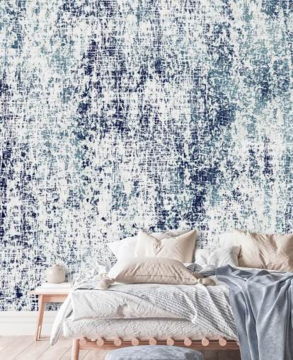 Blue and White Raw Pattern Wallpaper