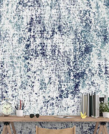 Papel de parede padrão cru azul e branco Papel de parede padrão cru azul e branco