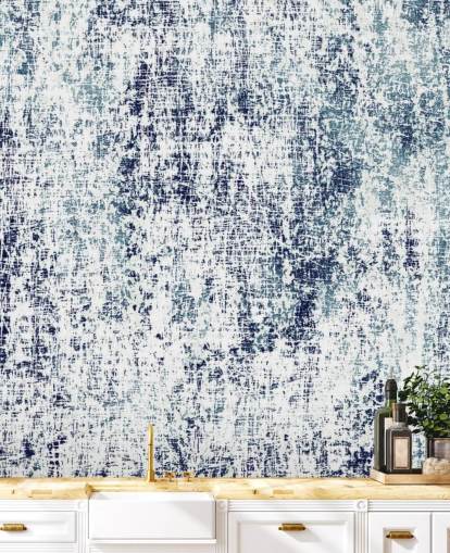 Blue and White Raw Pattern Wallpaper