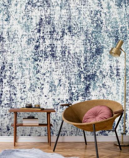 Blue and White Raw Pattern Wallpaper