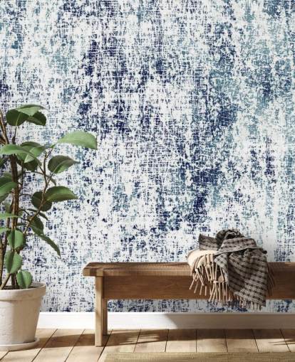 Blue and White Raw Pattern Wallpaper