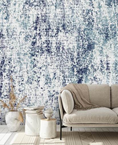 Blue and White Raw Pattern Wallpaper