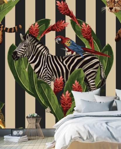 Decorazione murale estiva tropicale vintage