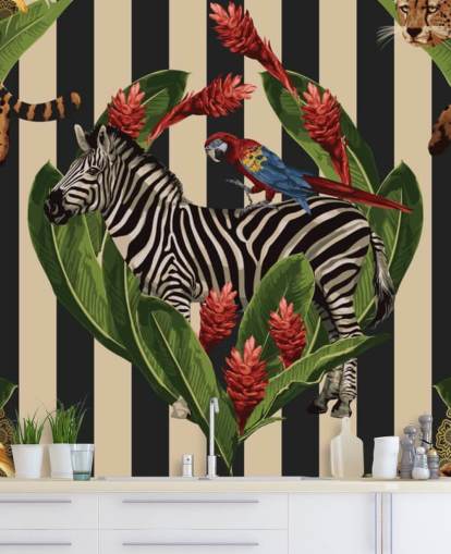 Vintage Tropisk Sommer Mural Vintage Tropisk Sommer Mural