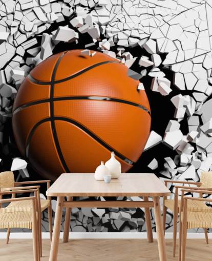 Mural explosão de basquete 