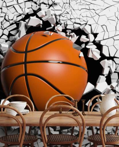 Mural explosão de basquete 