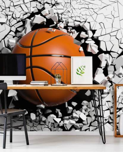 Decorazione murale con esplosione basket 