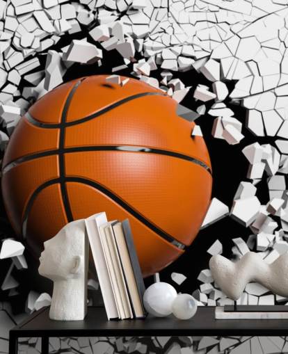 Decorazione murale con esplosione basket 
