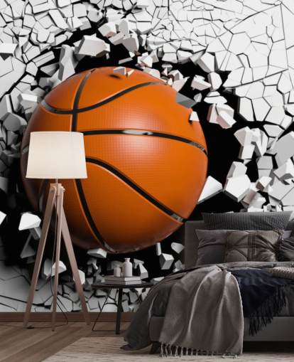 Decorazione murale con esplosione basket 