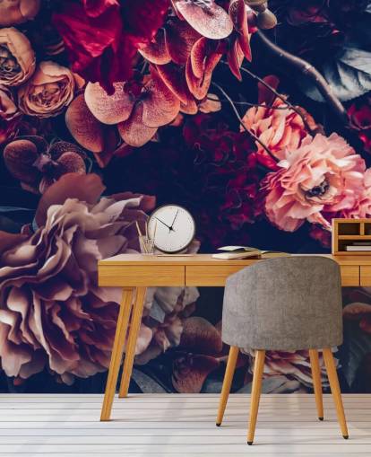 papier peint mural floral personnalisable foncé appelé Dark Vintage Floral pour chambre papier peint mural floral personnalisable foncé appelé Dark Vintage Floral pour chambre
