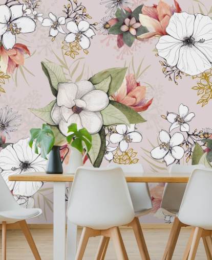 Rosa blommig Burst Bakgrund av Kelly Kratzing