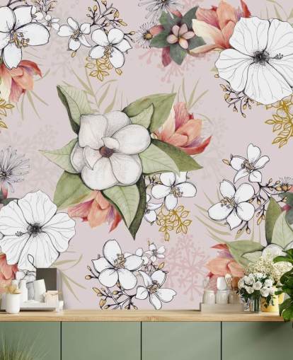 Rosa blommig Burst Bakgrund av Kelly Kratzing