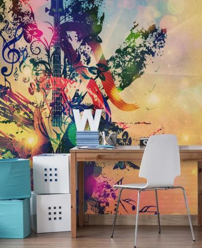 Decorazione murale con chitarra grunge