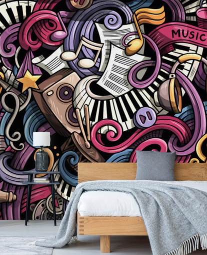 Instrument Illustration Wall Mural