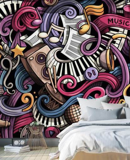 Instrument Illustration Wall Mural