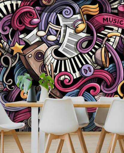 Instrument Illustration Wall Mural