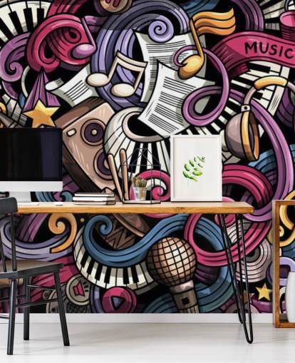 Instrument Illustration Wall Mural