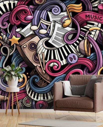 Instrument Illustration Wall Mural