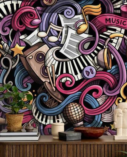 Instrument Illustration Wall Mural