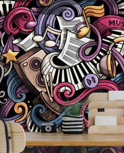 Decorazione murale con illustrazione di strumenti