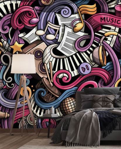 Decorazione murale con illustrazione di strumenti