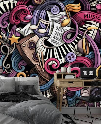 Instrument Illustration Wall Mural