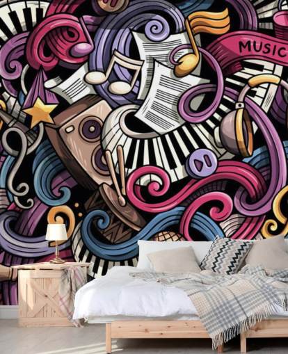 Decorazione murale con illustrazione di strumenti