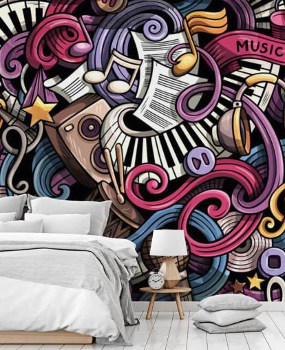 Decorazione murale con illustrazione di strumenti Decorazione murale con illustrazione di strumenti