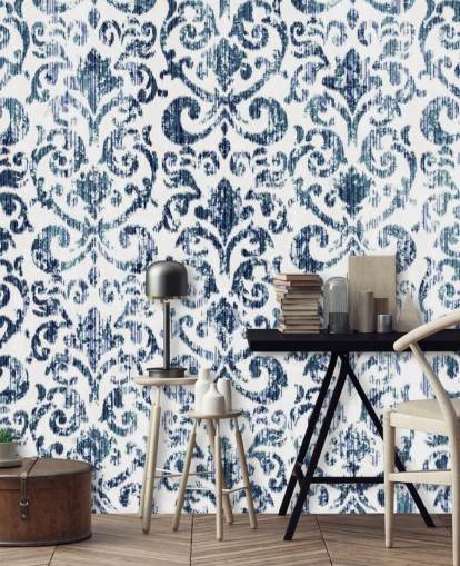 Blau bedruckte Weinlese-