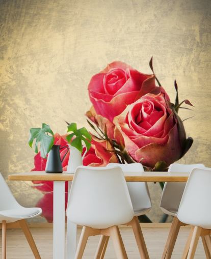 Drie vintage roze rozen behang Drie vintage roze rozen behang