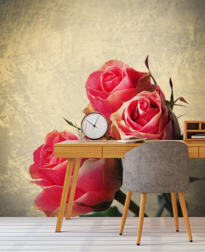 Tre Vintage Pink Roses Baggrund