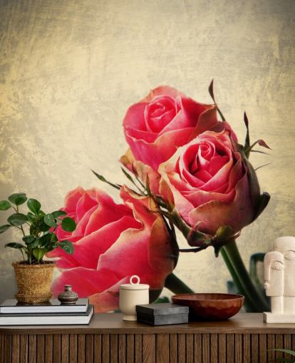 Vintage Roses Pink Rose Wallpaper