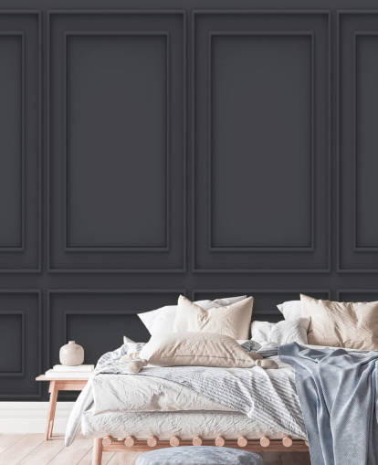 Papel de parede 3D off black panel