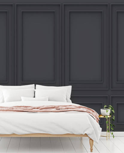 Papel de parede 3D off black panel