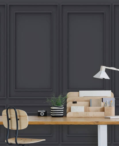 Papel de parede 3D off black panel