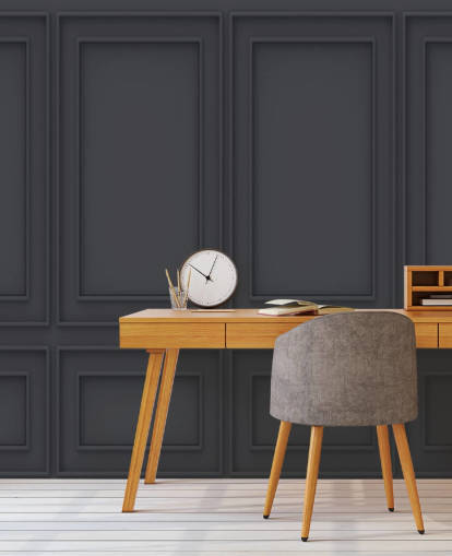 Papel de parede 3D off black panel