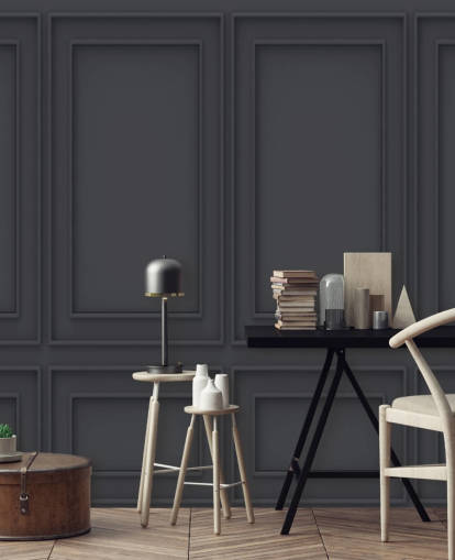 Papel de parede 3D off black panel